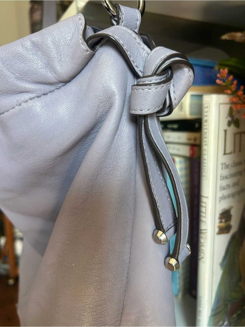Michael Kors Angelina Lilac Leather Hobo Shoulder Bag